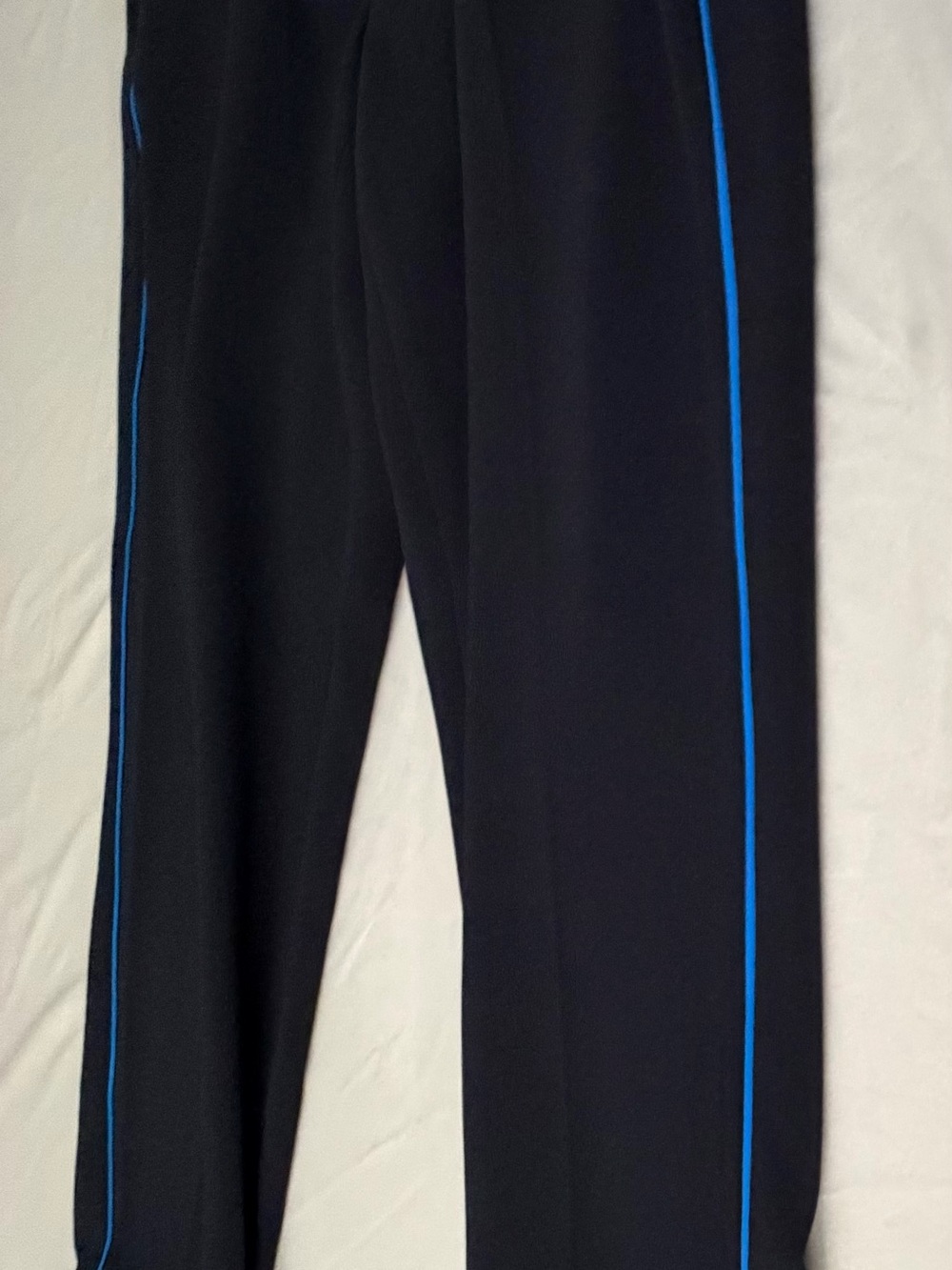 Theory Treeca Navy Pull-on Pants in Admiral Crepe With Electric Blue Edge